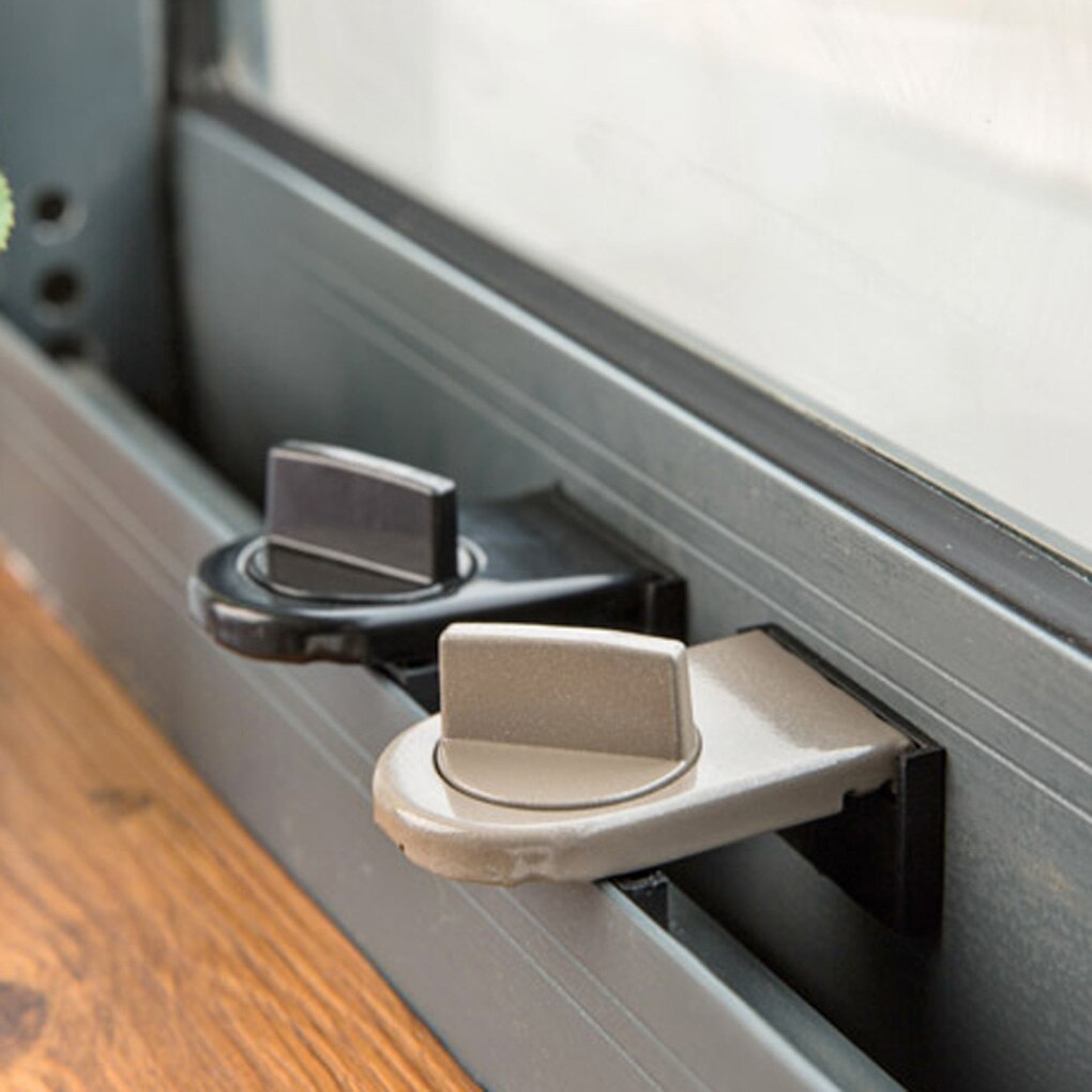 2 Stuks Schuifraam Sloten Kinderslot Sash Windows Schuiven Stopper Kast Deursloten Kind Veiligheid Anti-Diefstal window Lock