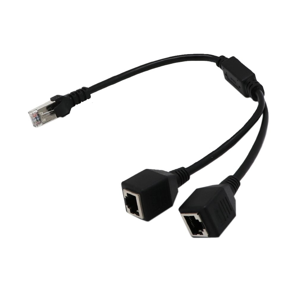 RJ45 Y Splitter Adapter Kabel 1 zu 2 Schalter Adapter Kabel für KATZE 5 LAN Ethernet RJ45 Ethernet LAN Schwarz Netz Buchse Splitter Hub: a