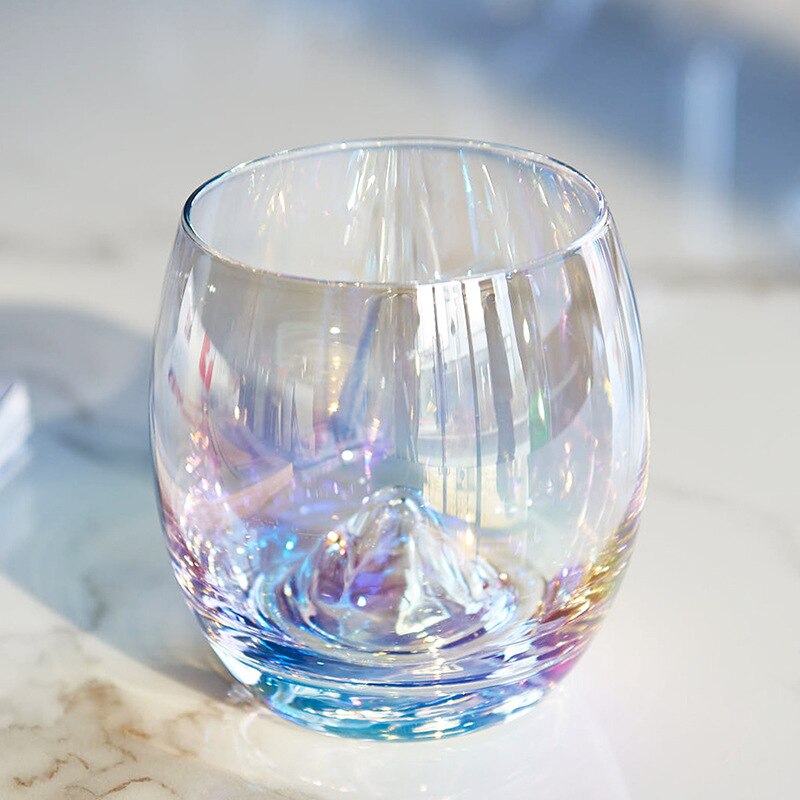 Japanse Stijl 300Ml Regenboog Glas Cup Teardrop Crystal Cup Huishoudelijke Kleurrijke Persoonlijkheid Drinken Glas Netto Rode Wijn Glas