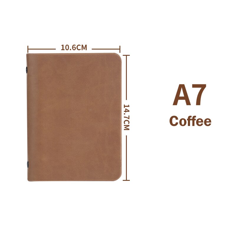 Hard Back Mini Refillable Leather Travelers Planner Small Journal Pocket Notebook Notepad: Coffee