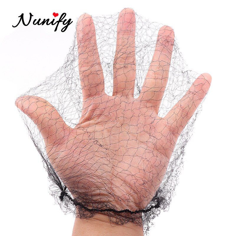 Filet de couverture de chignon de cheveux, trous de 7Mm, filet Invisible pour perruques de , couverture de fermeture frontale, Extension de cheveux, bonnet de tissage, 100 pièces