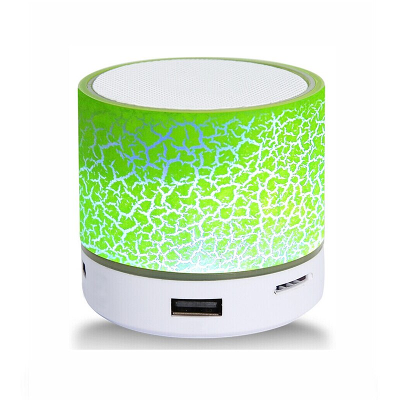 Bluetooth Speaker Mini Draadloze Speaker Subwoofer Kleurrijke Led Licht Draagbare 20W 15W 400Mah Ingebouwde Batterij plastic Full-Range: green