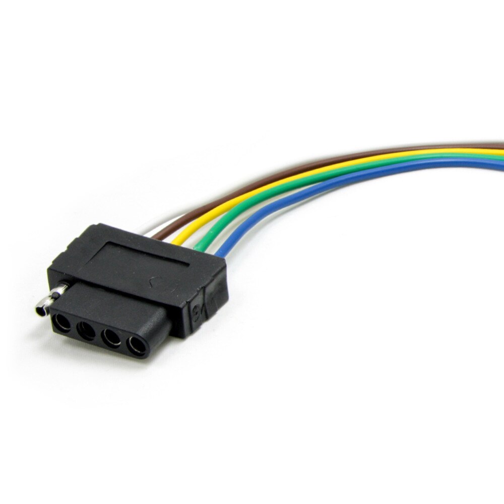 TIROL 5-Way Flat Trailer Wire Harness Extension Connector Socket with 36 inch Cable Length End Connector T24512b