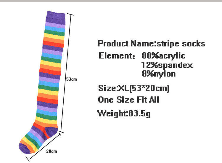 Naisten sukat reisi korkea raidallinen ohut jalka sukat sateenkaari käsivarsi käsi lapaset hanskat sateenkaari käsivarren lämmittimet