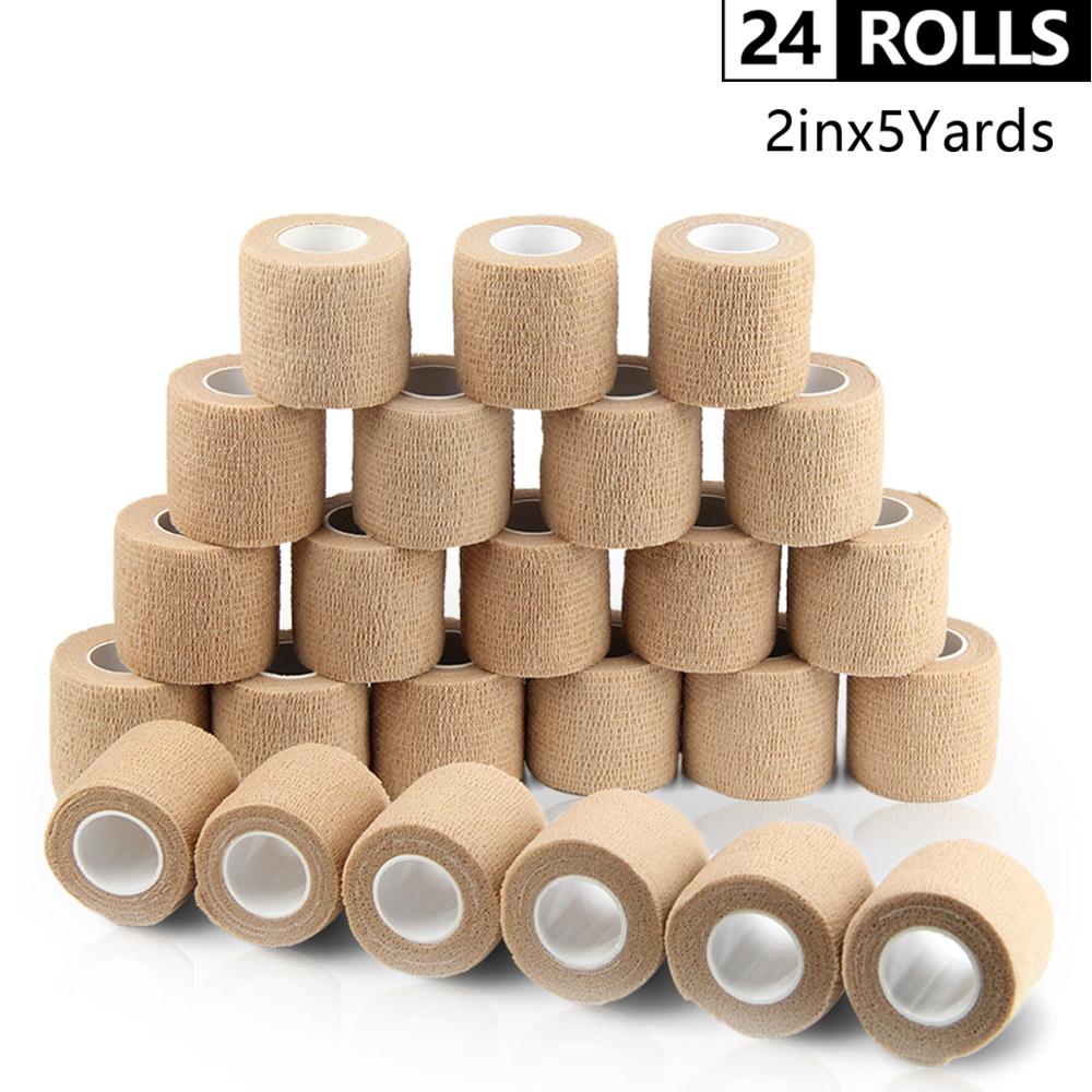 24 Rollen Selbst Klebe Verband Wasserdichte zusammenhängend Bandage Vlies Verband Sport Band Atmungs Handgelenk wickelt 5cm * 4,5 m