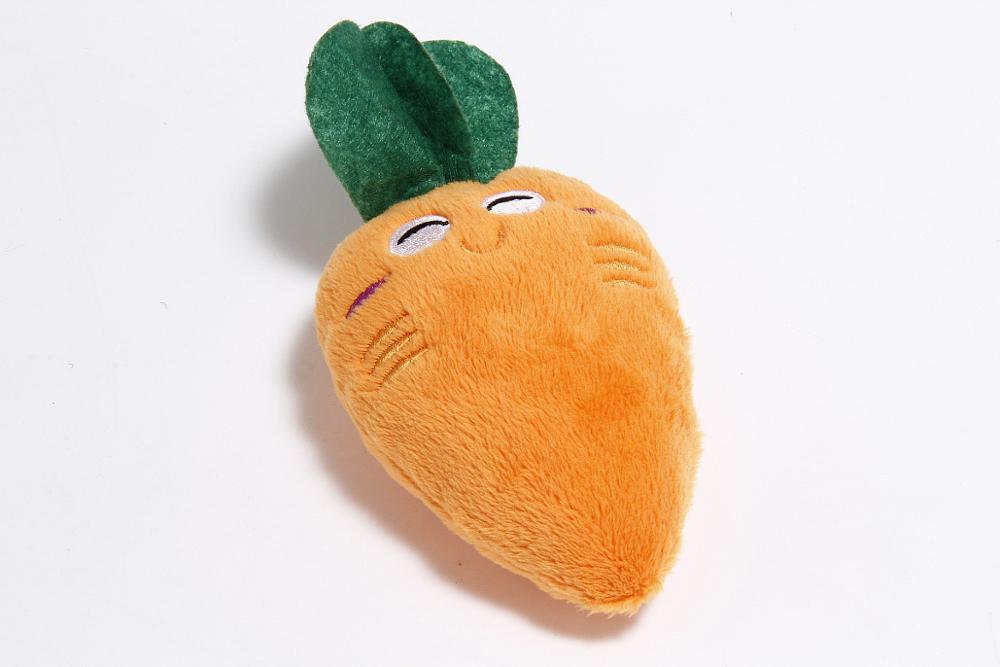 1pc Sounding Welpen Hund Kauen Spielzeug Obst Gemüse Huhn Trommel Knochen Squeak Spielzeug für Katze Haustiere Plüsch Rot Pfeffer aubergine Rettich: carrot
