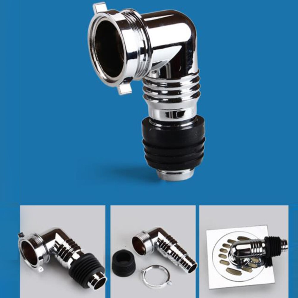 Special Elbow Home Floor Drain Joint Snap Adapter Connector Universal Fit Accessories Chrome Plated Washing Machine Washbasin