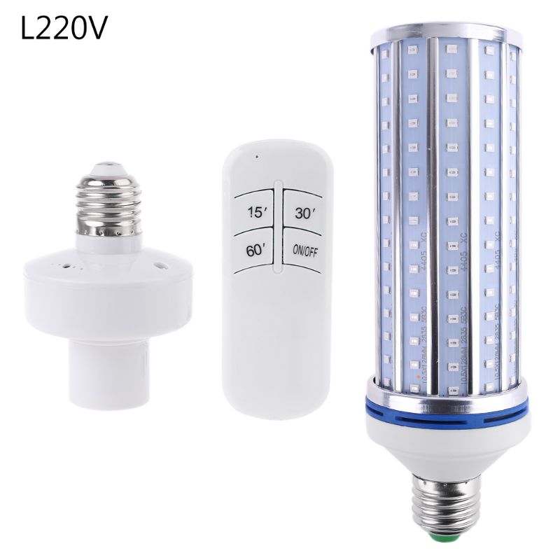 60W UV Germicidal Lamp LED UVC Bulb E26 Disinfection Light Timing Remote Control B85C