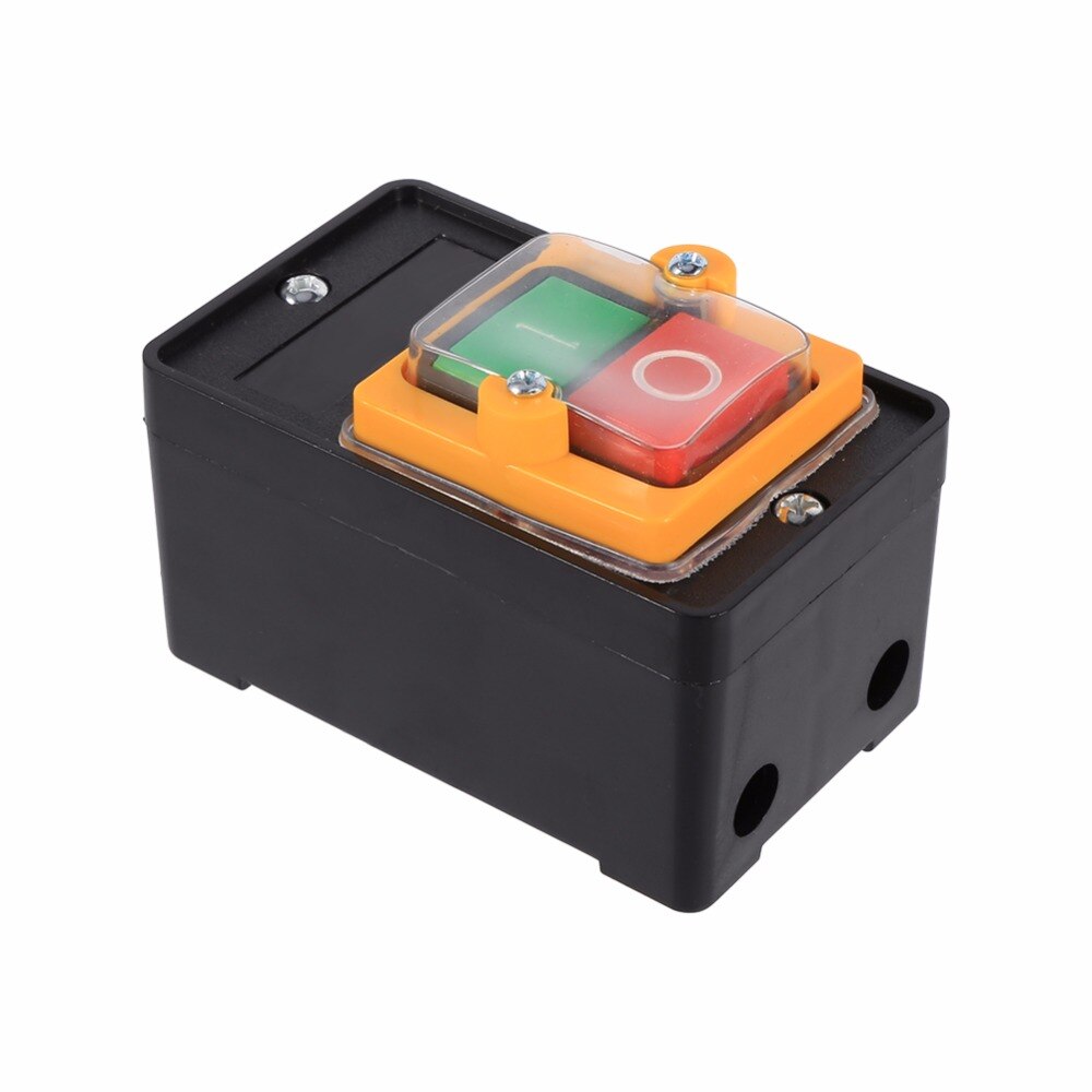 Interruptor de botón a prueba de agua, accesorios de herramienta, 10A, 380V, para máquina de corte, taladro de banco, Motor de plástico