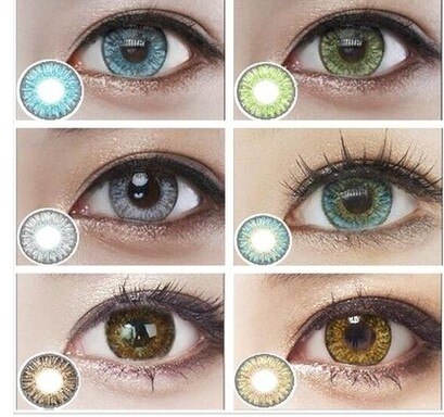 Lentillas de colores con ojos grandes para mujer, lentillas cosméticas de colores para pupila, maquillaje para de Halloween, 1 par