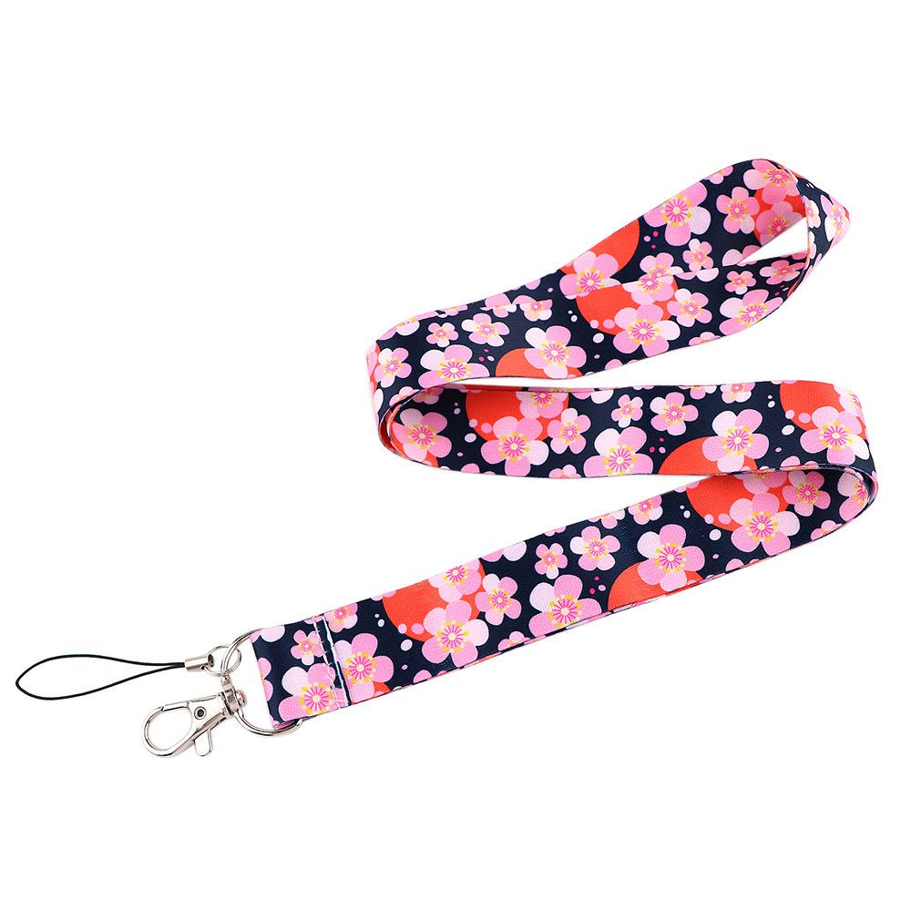 Bloemen Telefoon Lanyard Paspoort Id-kaart Pass Hang Touw Badge Houder Telefoon Accessoires Badge Strap Omboordsels Lint Sleutelhanger: 5