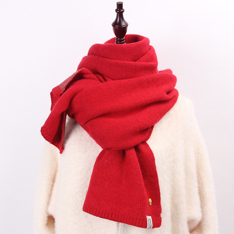 Kashmir kvinder plaid tørklæde vinter varmt sjal og wrap bandana pashmina kvindelige foulard tyk tæppe: Rød