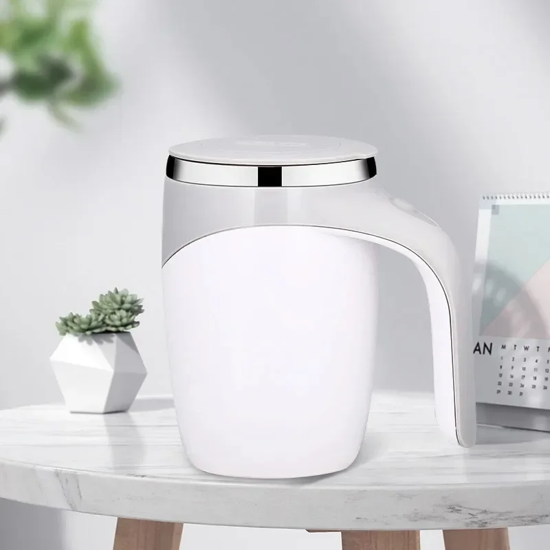 400 ml elektrischer Rührgerät, Mischtopf, tragbare selbstrührende Glas-Kaffeetassen zum Mischen von Milch-, Latte-Kaffeegetränken: Grün