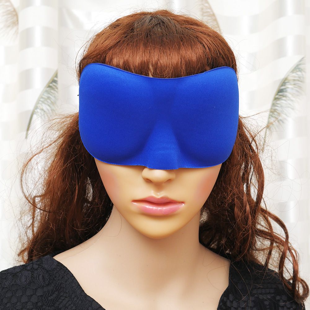 1Pcs 3D Eye Mask Shade Cover Rest Sleep Eyepatch Blindfold Shield Travel Sleeping Aid: Blue