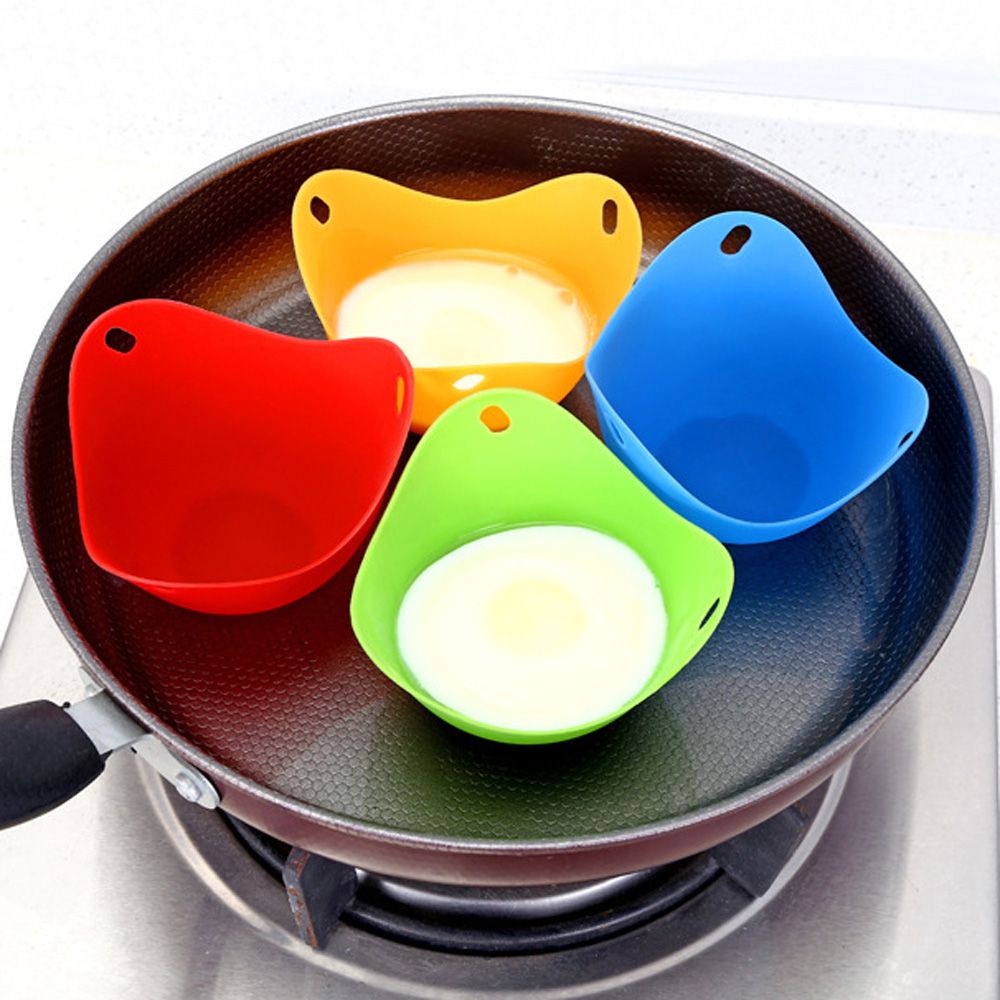 2pcs Soft Silicone Egg Poachers Boiled Eggs Holder Food Grade Cook Eggcup Breakfast Kitchen Cooking Tools Egg Holder