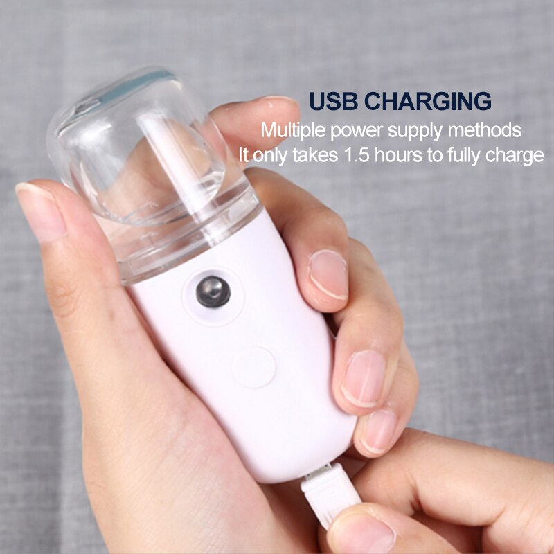 Humidificador de aire pequeño portátil USB recargable 30ML medidor de agua portátil ultrasónico carga Mini leche aceite vaporizado cara