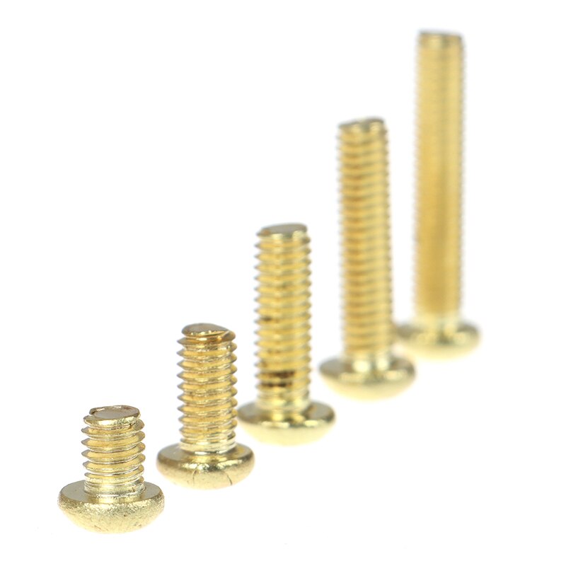 10Pcs M4 Copper Machine Screws Machine Pan Head Brass Screws