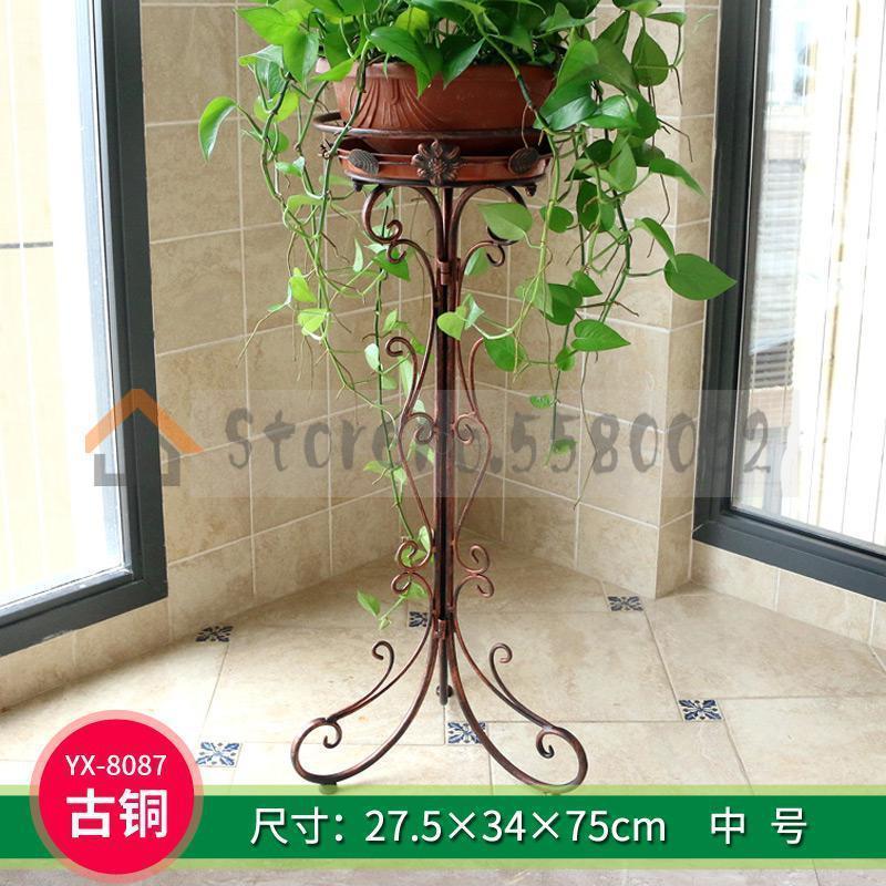 Flower stand flower pot rack single Floor type wrought iron European style indoor living room hanging orchid plant rack: VIP 6