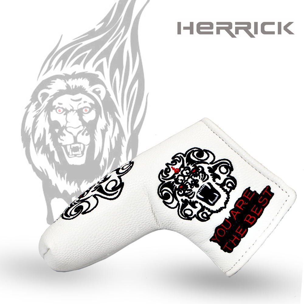 Golf Clubs Driver Putter Headcover NO1 Driver Cartoon Dier Hout Headcover Clubs Bescherming Covers: WHITE