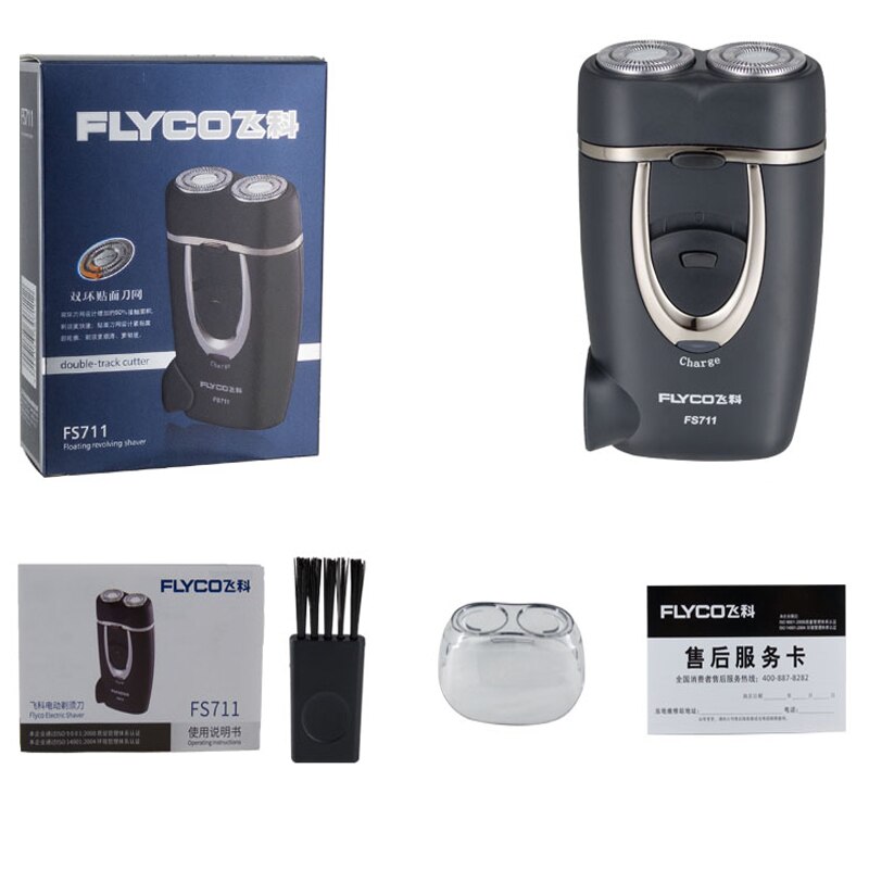 Flyco-Afeitadora eléctrica FS711 Original para hombre, afeitadora de barba fina de precisión, recargable en seco y húmedo, de acero inoxidable, 100%