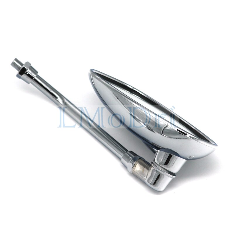 Motorcykel spejle krom 10mm tråd universal motorcykel set bagfra ovale sidespejle tilbehør 2 stk/par