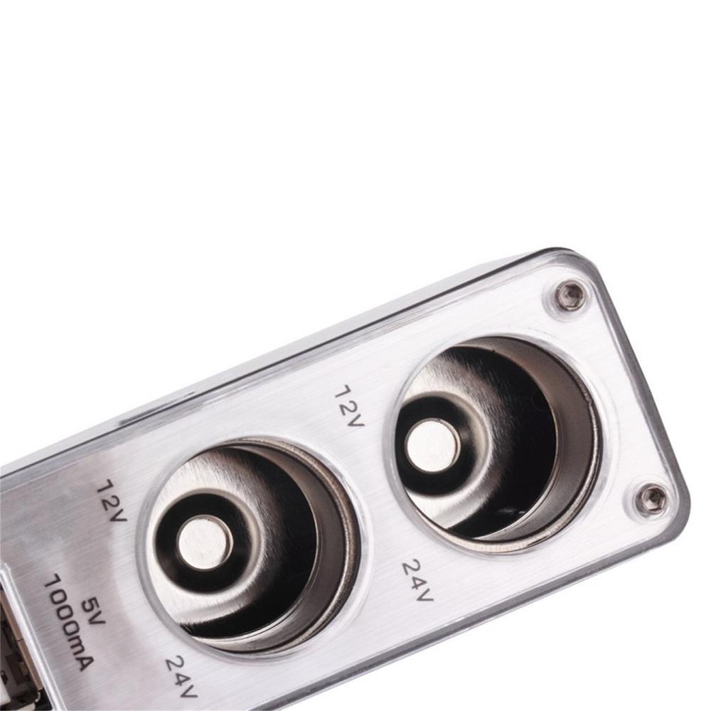 Black Universal Dual Socket 2 USB Port Car Vehicle Cigarette Lighter Splitter DC 12V/24V Car Charger Adapter Power Socket