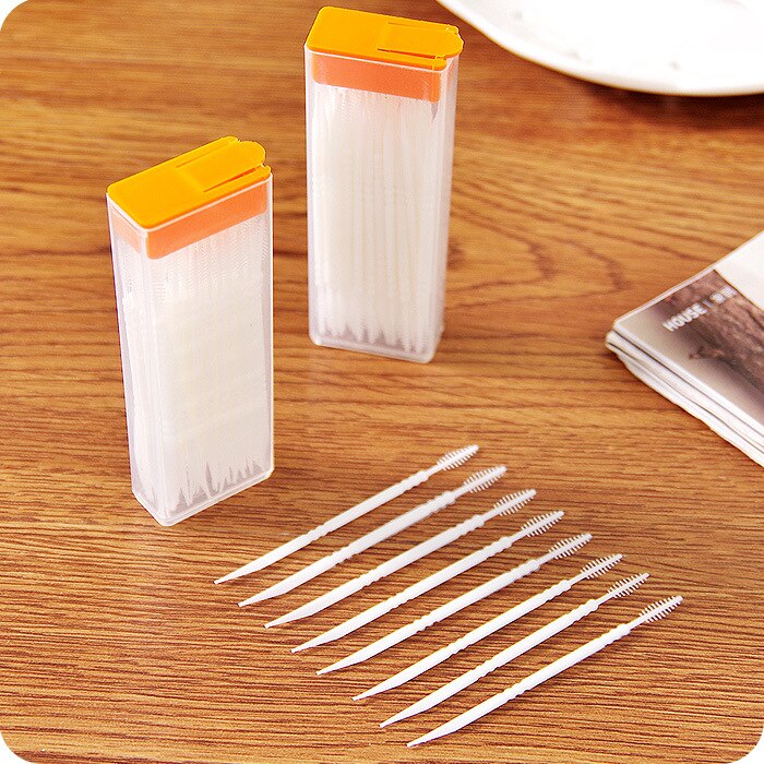 Revitalization of the double plastic toothpick portable with toothpicks teeth cleaning brush teeth clean 120 only