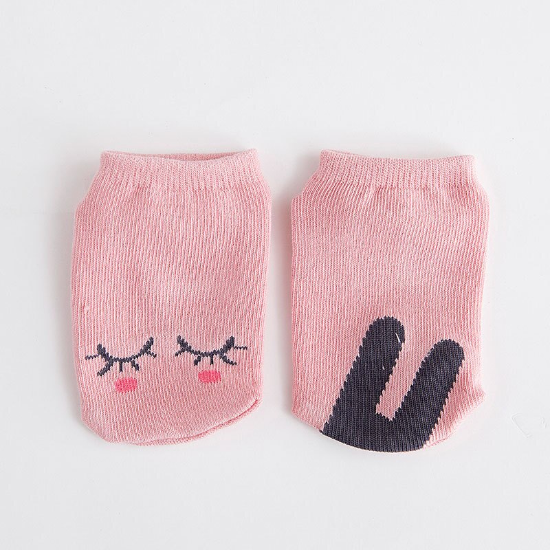 Hylidge Katoenen Baby Meisje Sokken Kids Kinderen Korte Sokken Leuke Cartoon Baby Peuter Vloer Sokken: Pink Rabbit / 12m
