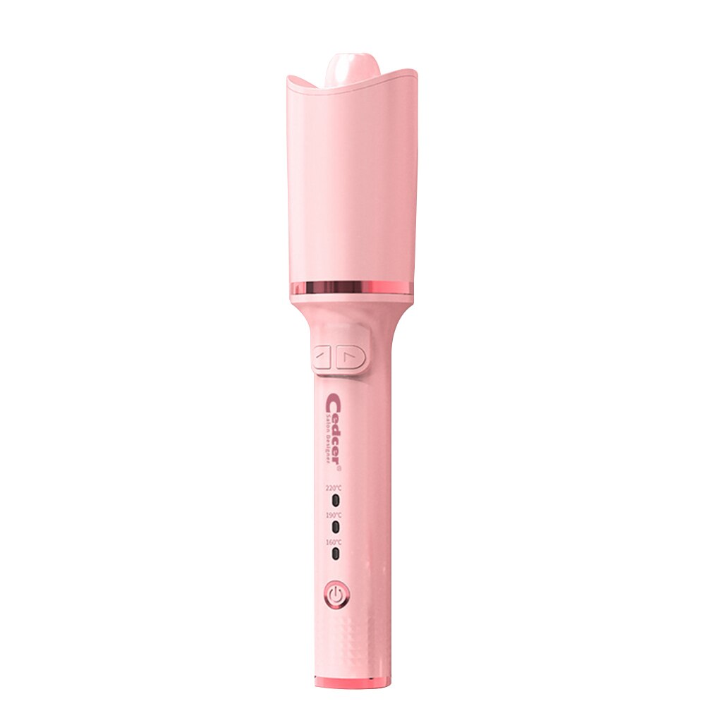 Automatic Hair Curler Infrared LCD Hair Curlers Rollers Lazy Anti Scalding Curling Iron Rotating Hair Waver Styling Tool: Pink