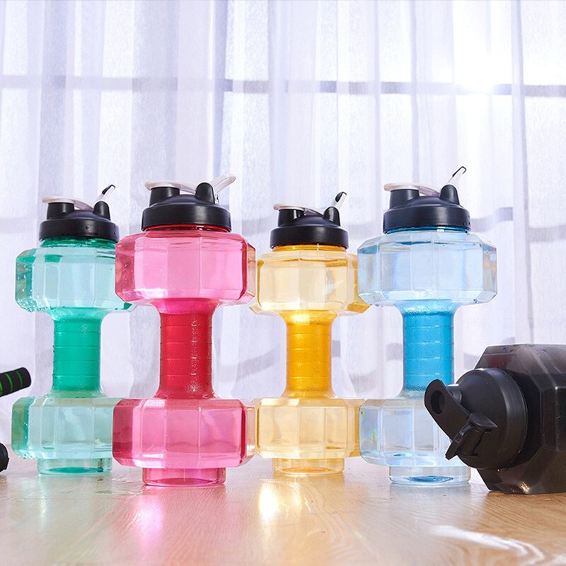 Haltère Portable 1.5L/2.5L capacité formateur bouteilles d'eau étanche incassable bouteille en plastique Shaker Fitness salle de sport bouilloire