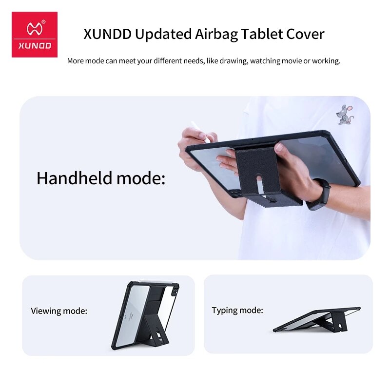 Xundd Case For iPad Mini 5 Case Holder Handheld Transparent Shockproof Bumper Cover For iPad Mini 6 Mini 4 Funda Coque 보호 쉘