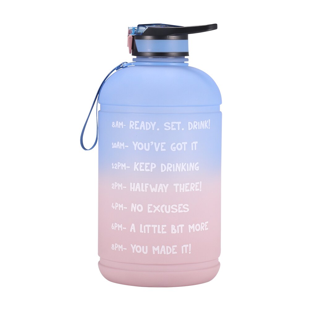 1 Gallon Water Bottle with Straw Time Marker 3.78L Large Capacity Fitness Sport Waters Jug safe and fall-resistant: 02