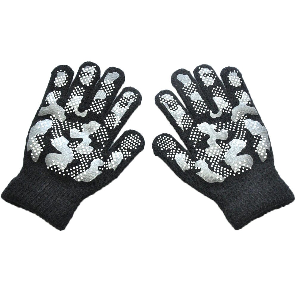 neueste Paar Jungen Magie Dehnbar Tarnung Handschuh Winter warm nicht-Unterhose Handschuhe Für freundlicher freundlicher draussen Pflege Liefert: Schwarz