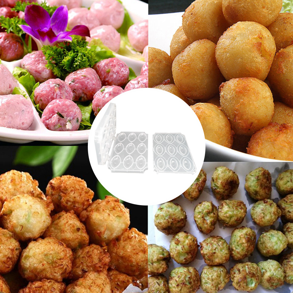 9 Holes Meatball Maker Machine Manual Meatloaf Mold DIY Stuffed Minced Meat Processor Desserts Cake Kitchen Tools Accessories