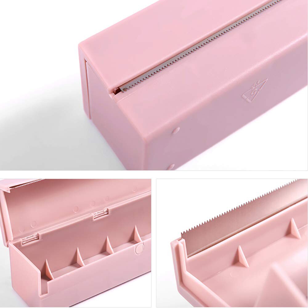 Plastic Wrap Dispenser with Cutter Refillable Cling Film Dispenser Kitchen Aluminum Foil/Foil Wax Paper Practical Cutting Tool