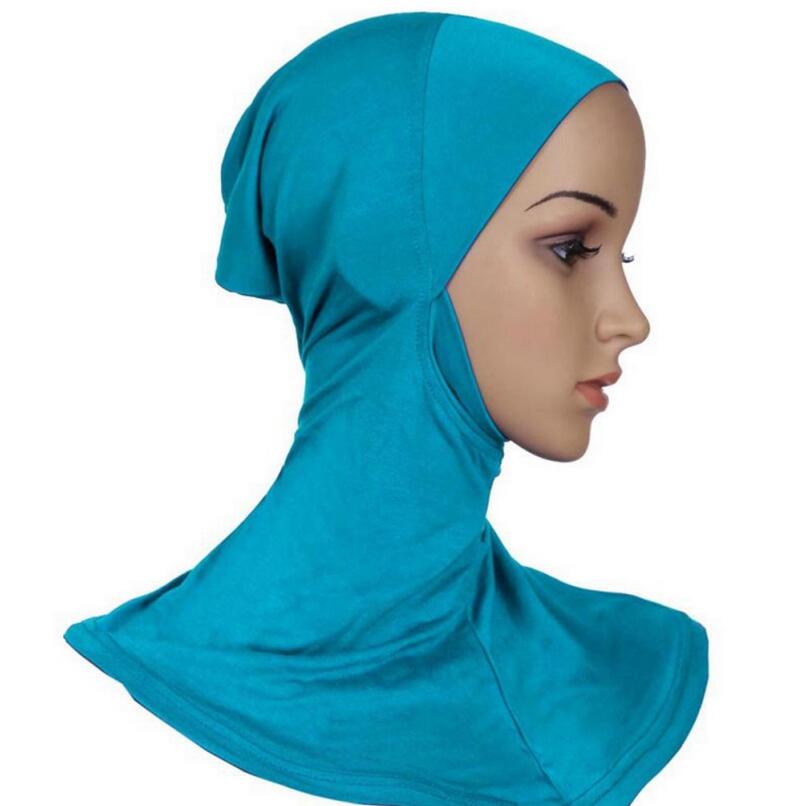 DJGRSTER – couvre-chef Hijab doux et extensible pour Sport musulman, intérieur, sous-écharpe islamique, couvre-chef de Style classique, couverture complète: Light Blue