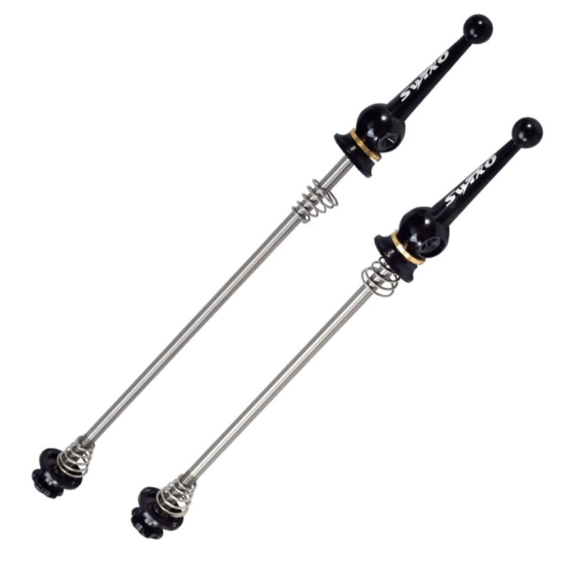 1 Pair Mountain Road Bike Lightweight Quick Release QR Front Rear Skewer Titanium Axle CNC Wheel Hub Fix Lever Bicycle Cycling M: BK