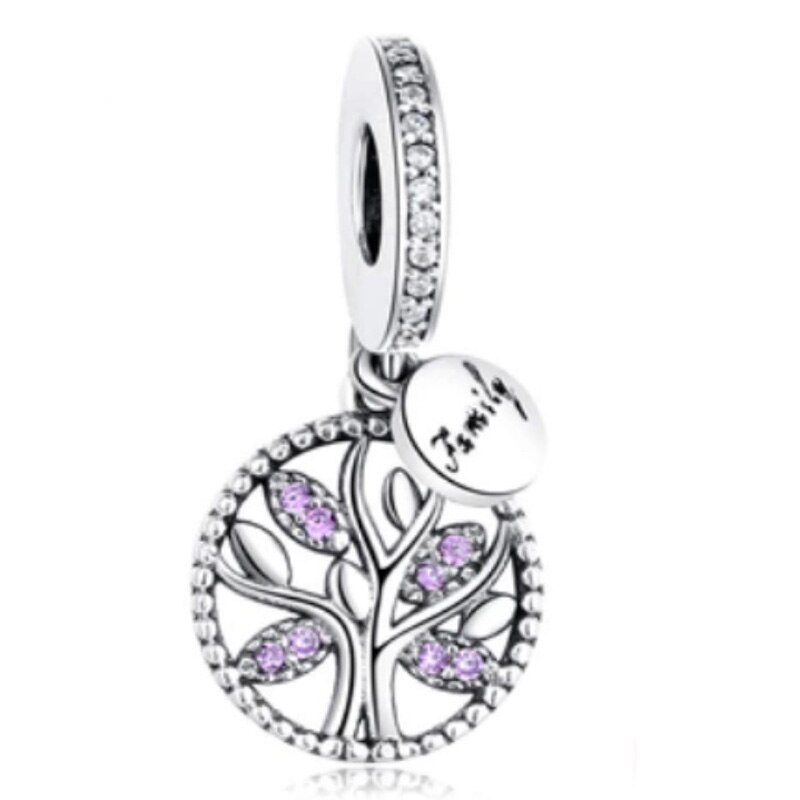 Diy Charm Gold Familie Wortels Boom Van Leven Twee-Tone Medaillon Hanger 925 Sterling Zilver Kraal Fit Originele Armband sieraden: 6