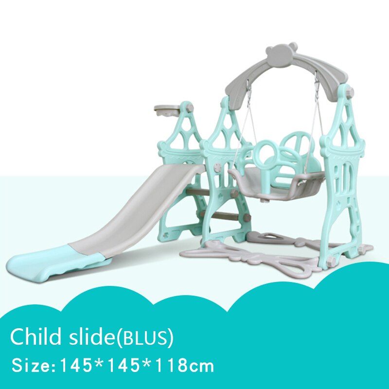 Baby Slides En Swing Stoel 3 in 1 Combinatie Schieten Basketbal Doos Kids Playground Indoor Multi-Functionele Slide Set m005: Blue