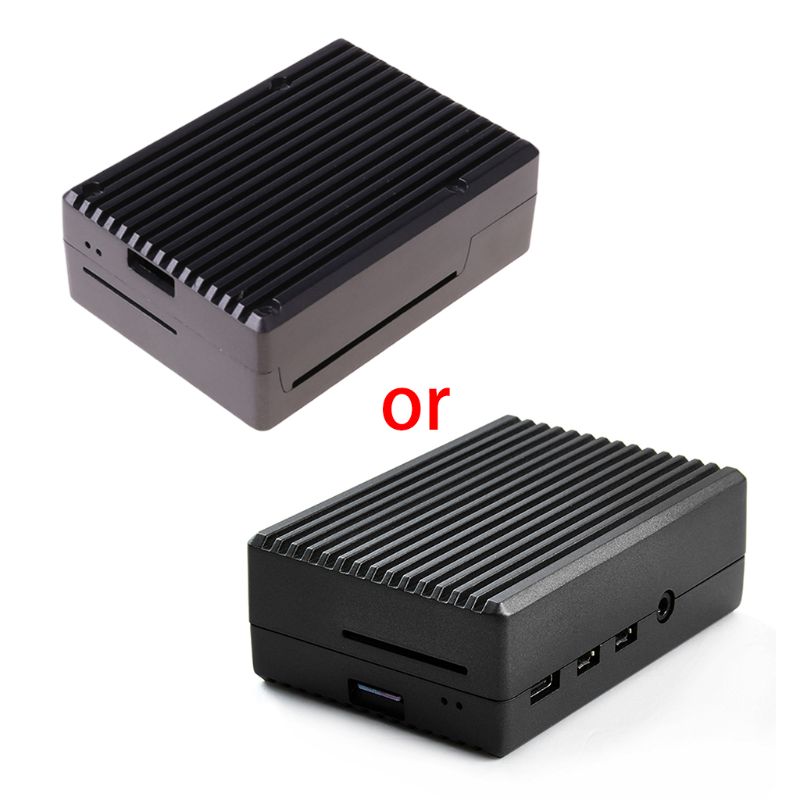 Metal Case Enclosure Aluminum Alloy Protective Shell for Raspberry Pi 4B Kit: Black