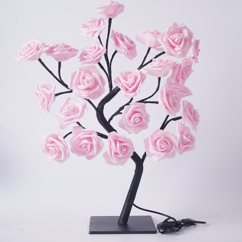 LED Night Light Rose Flower Tree Lamp For Home Decoration Flower Lighting Party Wedding Decoration USB Powered