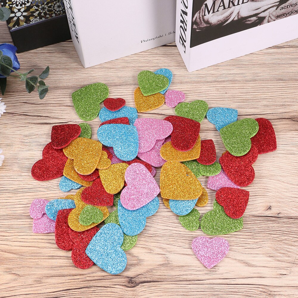 200Pcs Hart Vorm Sticker Foam Unieke Willekeurige Grootte Stickers Thuis Wall Decor Gebruik