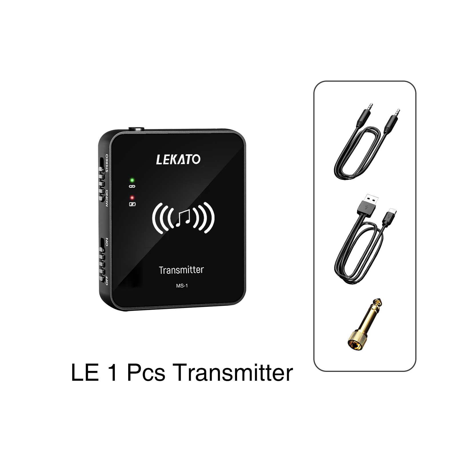 LEKATO M-VAVE M8 WP-10 2,4G auriculares inalámbricos Monitor Cuvave transmisor receptor sistema soporte estéreo Mono: Color amarillo luminoso
