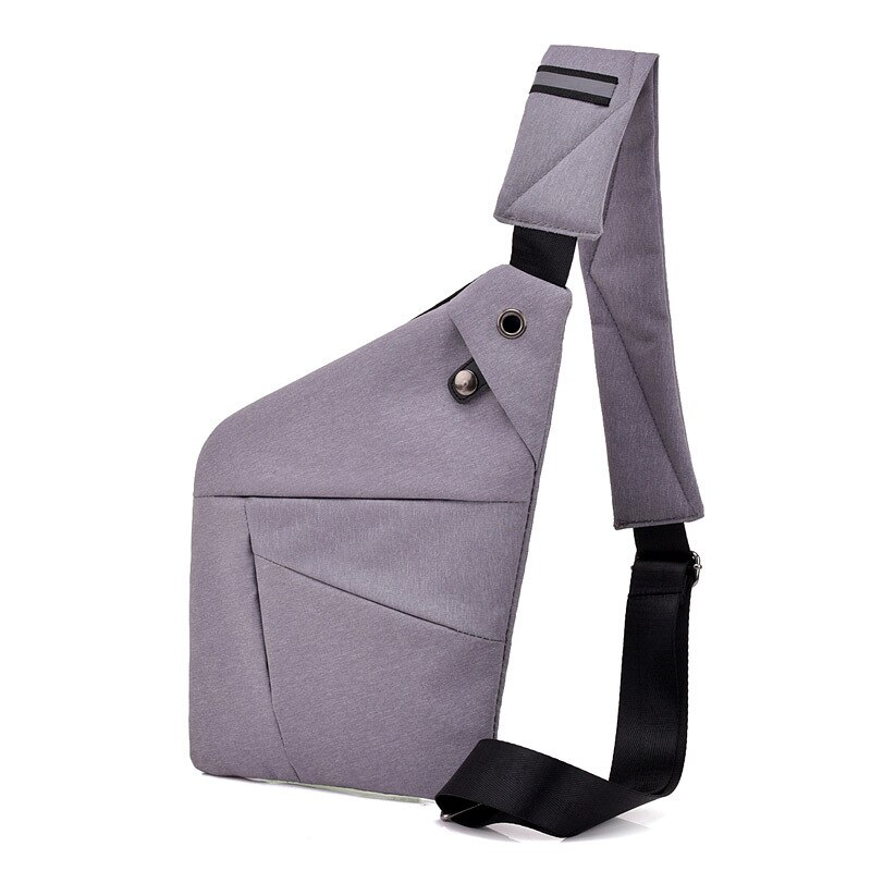 Multi pocket borsttas voor mannen messenger bag mannen anti-diefstal sling mannen tas borsttas unisex met headset interface grijs