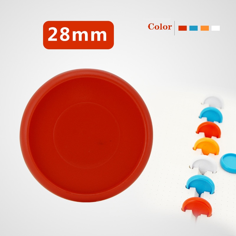 12pcs 28mm Effen Kleur Plastic Gesp Paddestoel Gat losbladige Notebook Afneembare Boekbinden Ring Binder Disc binding