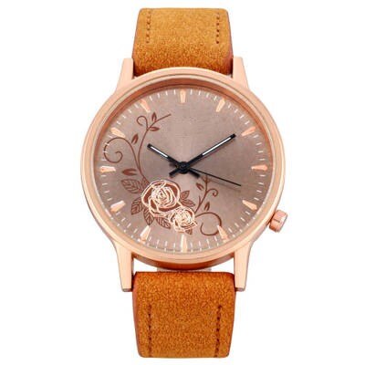 1Pcs Vrouwen Horloges Frosted Lederen Band Bloem Prachtige Dames Klok Leeftijd Meisje Horloge Gmt Relojes Mujer Bayan Saat: D