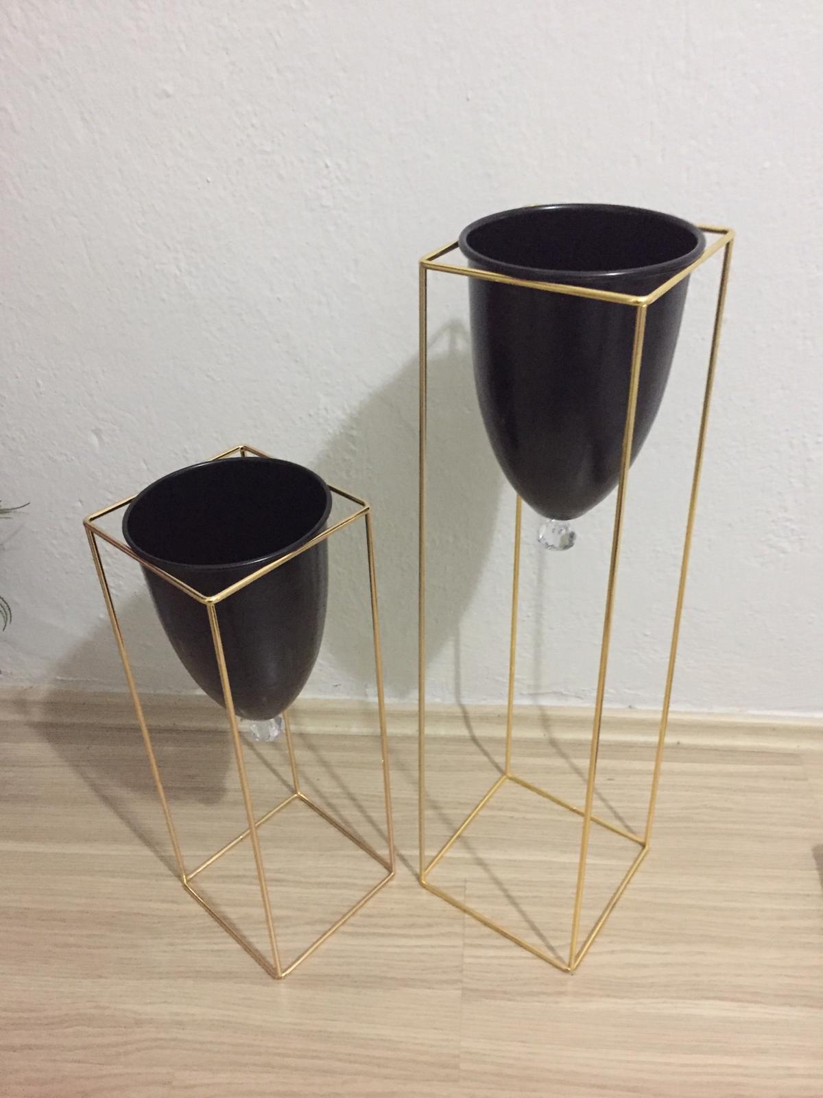 Maceta de Pedestal de Metal para decoración del hogar, 2 piezas