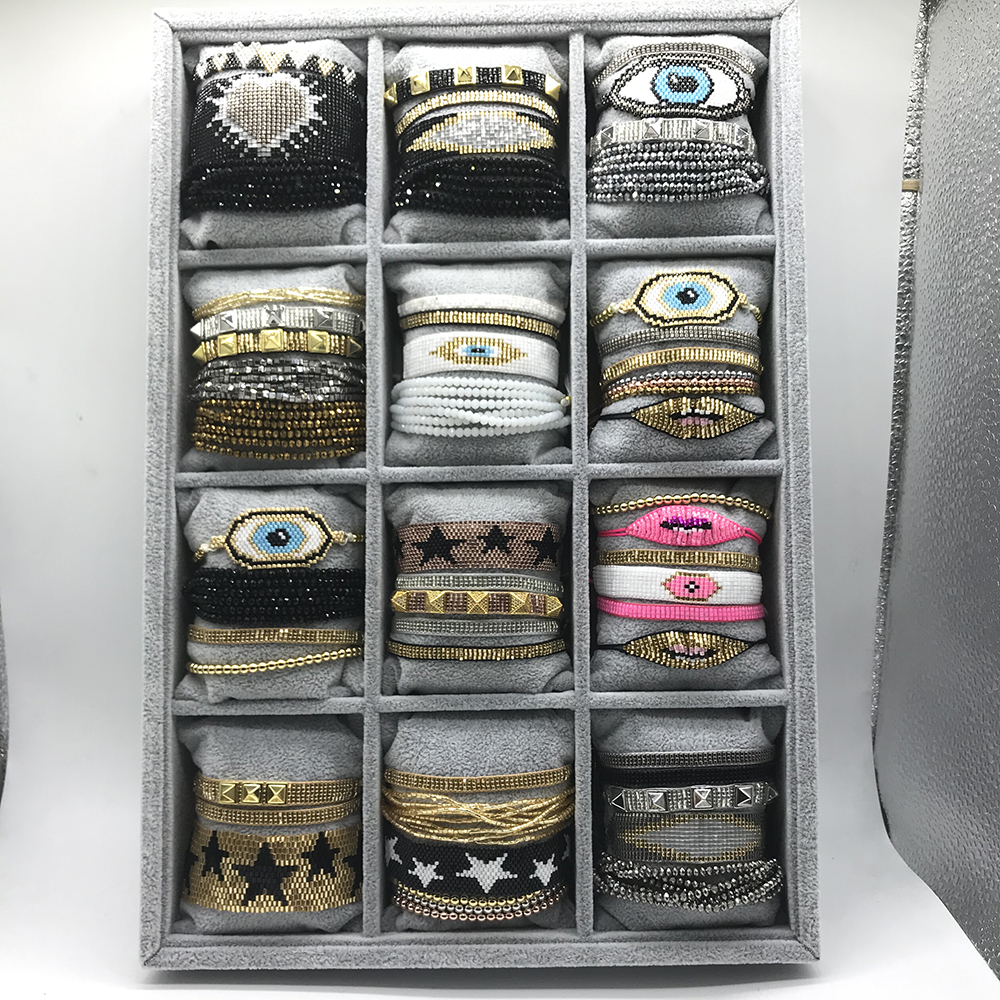 Bracciale occhio turco stella blu bracciale MIYUKI bracciale cuore stella cristallo bracciale gioielli fatti a mano nappa