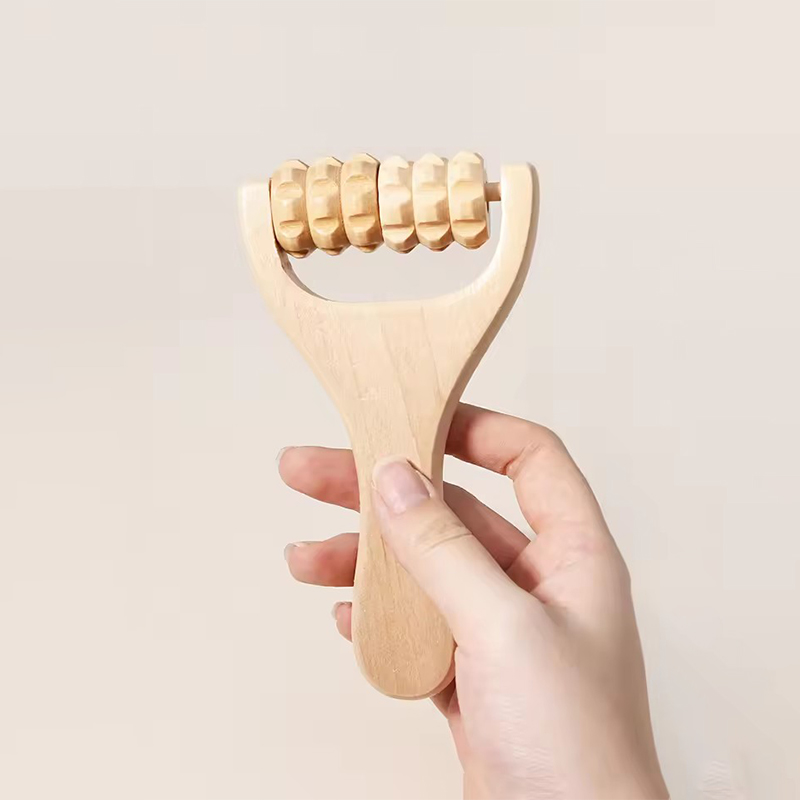 Roller-stimulator, handmatige houten fasciiroller voor het hele lichaam, spierverzachtend massagehulpmiddel, houten roller-massageapparaat voor diepe ontspanning