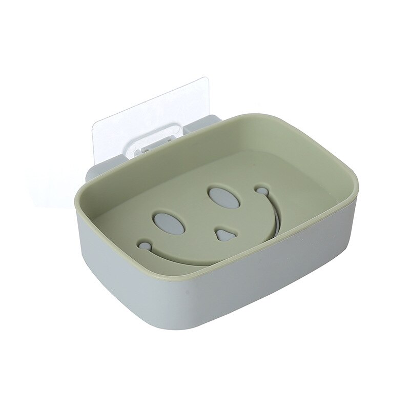 Smiley – boîte à savon Double couche perforée sans coller au mur, égouttoir, accessoires de salle de bains: 1